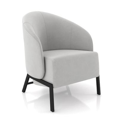 Poltrona Sala De Estar Base Industrial Luar Veludo Cinza K01 - D'rossi