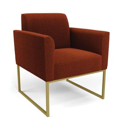 Poltrona Sala De Estar Industrial Dourado Marisa Bouclê Terra D03 - D'rossi