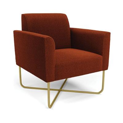 Poltrona Sala Base X Industrial Dourado Marisa Bouclê Terra D03 - D'rossi