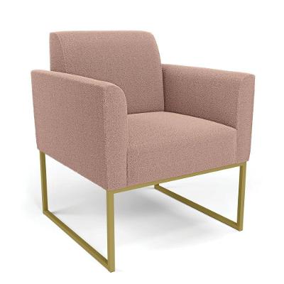 Poltrona Sala De Estar Industrial Dourado Marisa Bouclê Rosê D03 - D'rossi