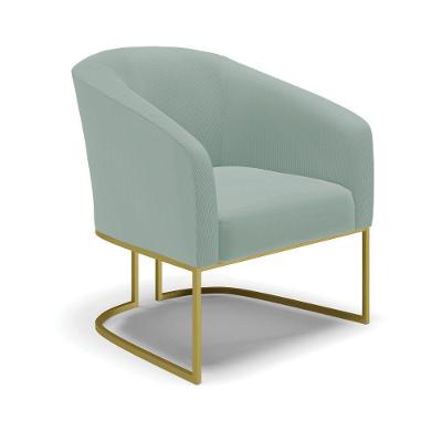 Poltrona Decorativa Industrial Dourado Stella Cotelê Int/veludo Menta D03 - D'rossi