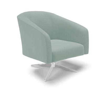 Poltrona Decorativa Giratória Cromada Stella Cotelê Int/veludo Menta D03 - D'rossi