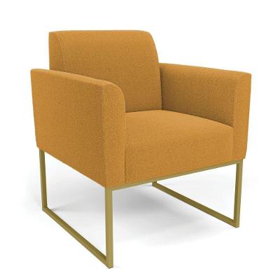 Poltrona Sala De Estar Industrial Dourado Marisa Bouclê Mostarda D03 - D'rossi