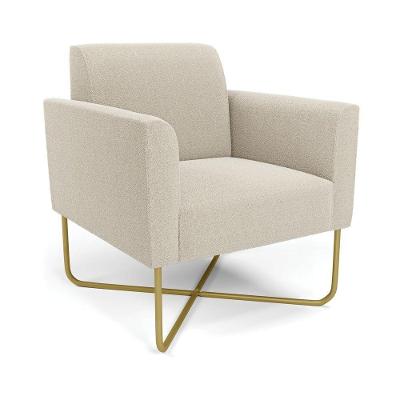 Poltrona Sala Base X Industrial Dourado Marisa Bouclê D03 - D'rossi Cor White