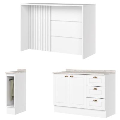 Bancada e Balcao Gourmet 146 Cm Ce817 Americana Branco Calcare Henn