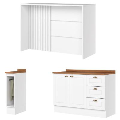 Bancada E Balcao Gourmet 146cm Ce817 Americana Branco Nature Henn Branco Nature
