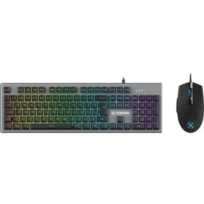 Kit Teclado E Mouse Gamer Fortrek Ranger Rainbow Rgb Grafite [f002]