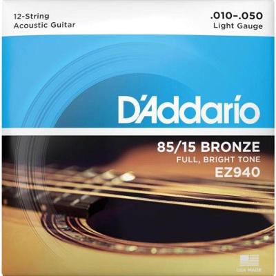 Encordoamento Violão Aço 12 Cordas .010-.050 85/15 Bronze Ez940 D Addario [f002]