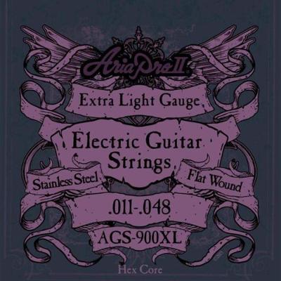 Encordoamento Para Guitarra Flat Wound .011 Ags900xl Aria Pro Ii [f002]