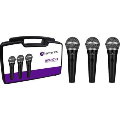 Kit De Microfone Harmonics Mdu101 Com 3 Microfones Dinâmico Cardióide [f002]