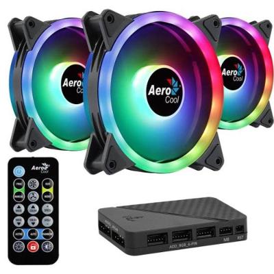 Kit Com 3 Coolers Aerocool Duo 12 Pro Argb + Hub + Controle [f002]