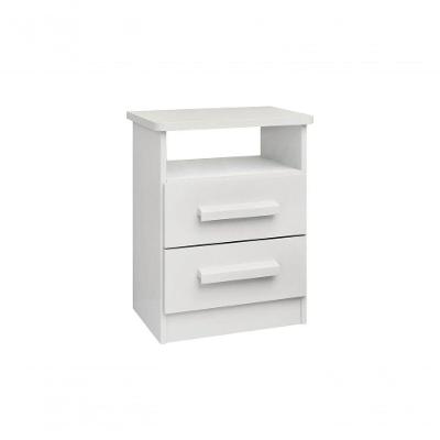 Mesa De Cabeceira Firenze 2 Gavetas Com Nicho - D' Doro Branco