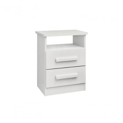 Mesa De Cabeceira Firenze 2 Gavetas Com Nicho - D' Doro Branco