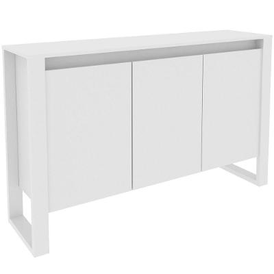 Balcão Armário Para Escritório 3 Portas Em Mdp Branco