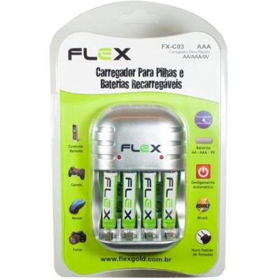 Carregador De Pilhas Aa/aaa/9v Fxc03aaa Bivolt Flex [f002]