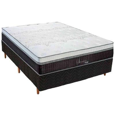 Conjunto Colchão Box Casal Molas Ensacadas Serenatta Polar