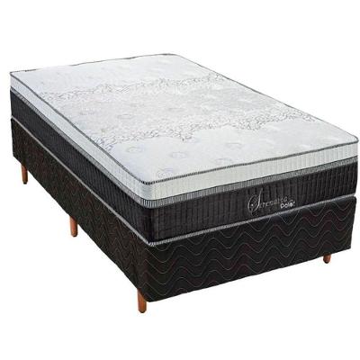 Conjunto Colchão Box Solteiro Molas Ensacadas Serenatta Polar