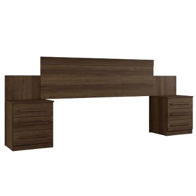 Cabeceira Casal Império Extensível Com Mesa De Cabeceira Benetil Imbuia