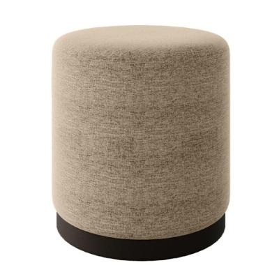 Puff Decorativo Estofado Estilo Industrial Alasca Linho Bege