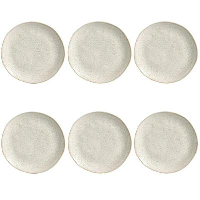 Conjunto De Pratos Rasos 06 Peças Orgânico Vanilla Porto Brasil