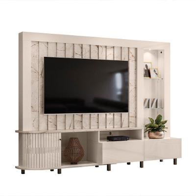 Estante Painel De Tv 70 Polegadas 242cm Kim Calacata-off White - Pallazio