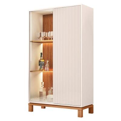 Cristaleira Porta De Vidro Com Led 90cm Lucca Off Freijó C01 Mpozenato
