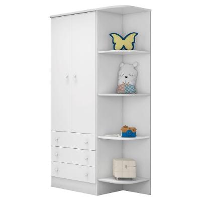 Guarda Roupa Infantil 2 Portas Doce Sonho Branco Qmovi