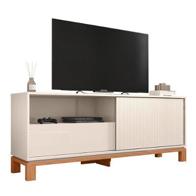 Rack Bancada Para Tv 55 Pol 150cm Lucca Off White Freijó C01 Mpozenato