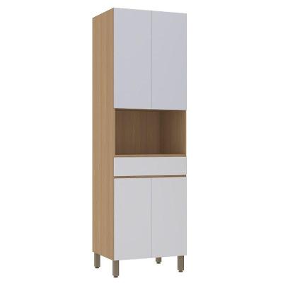 Paneleiro 70cm 4 Portas E 1 Gaveta Com Espaço Para Micro-ond Freijó-cinza Cristal