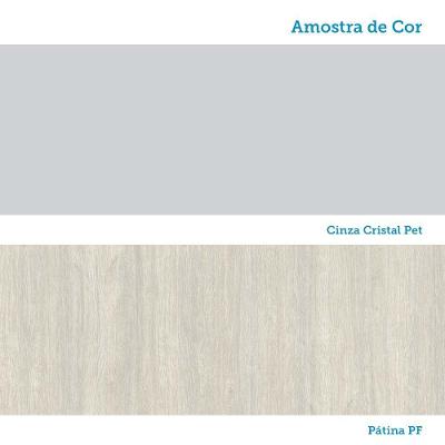 Armário Aéreo 80 Cm 2 Portas Art Luciane Móveis Pátina-cinza Cristal