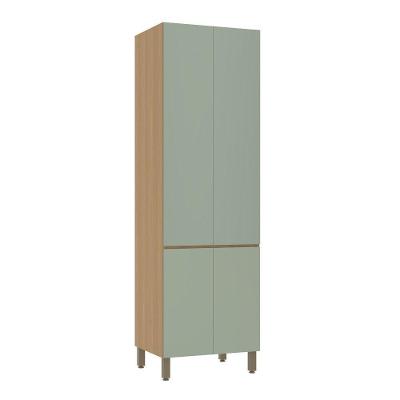 Paneleiro Duplo 70cm 4 Portas Slim Luciane Móveis Freijó-verde Jade