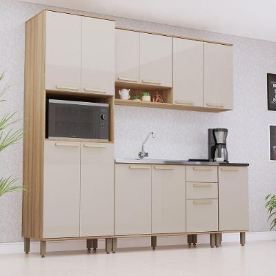 Cozinha Modulada Compacta 5 Peças Sem Tampos E Sem Pia Isis Avelã-mocca Laca