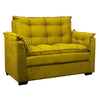 Sofá Confortável 1,40 Pequeno Compacto Small Amarelo
