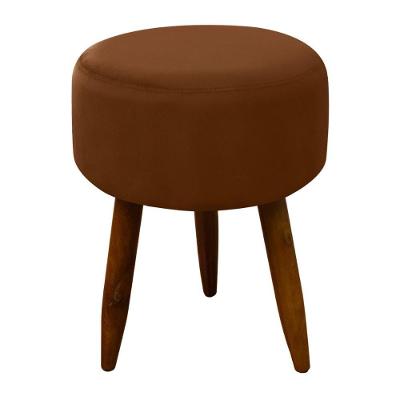 Puff Banqueta Decorativo Pés Madeira Cobre