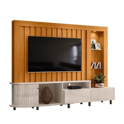 Estante Painel De Tv 70 Polegadas 242cm Kim Cinamomo-off White - Pallazio