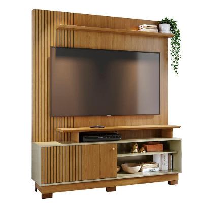 Estante Painel Para Tv 75 Pol 160cm Anny Z10 Cumaru Opala Mpozenato