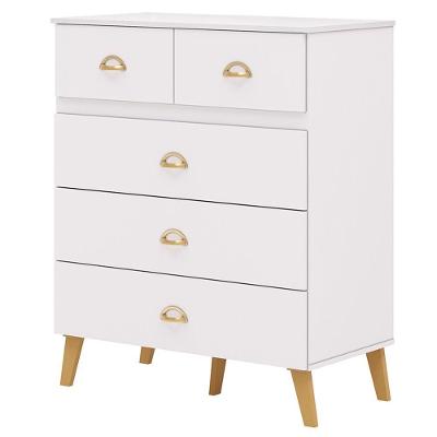 Cômoda Para Quarto 91cm 5 Gavetas Ibiza Flex Branco Camarim Vila Rica
