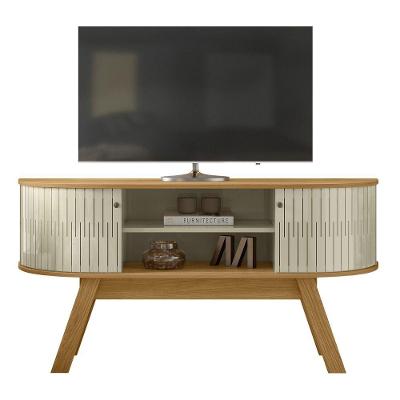 Rack Bancada De Tv 55 Pol 136cm Alana Z10 Cumaru Opala Mpozenato