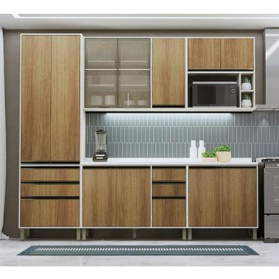 Cozinha Modulada Completa 5 Peças 270cm Com Vidro Reflecta E Pátina Ff-avelã Ff
