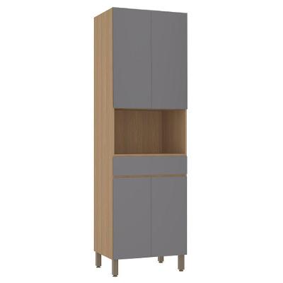 Paneleiro 70cm 4 Portas E 1 Gaveta Com Espaço Para Micro-ond Freijó-cinza Puro