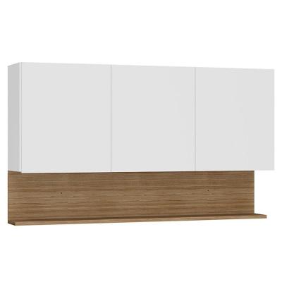 Armário Aéreo 120cm 3 Portas Lina K02 Supremo-freijó - Mpozenato