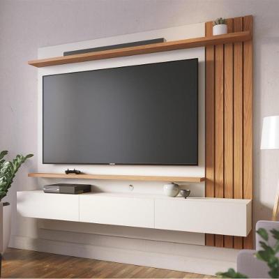 Painel Home Suspenso 3 Portas Tv's 70" Juriti - Freijó Off White Matte