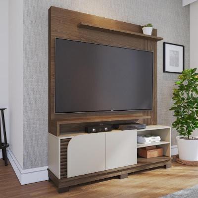 Home Theater 2 Portas Para Tv's Até 65" Jurerê - Amêndoa Off White Matte