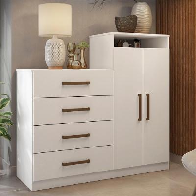 Cômoda 4 Gavetas 2 Portas 1 Nicho Aurea - Branco