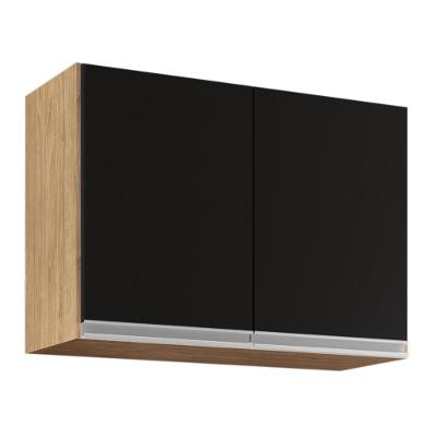 Armário Aéreo 80cm 2 Portas Califórnia Castanho-preto - Lumil Móveis