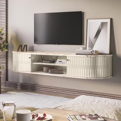 Rack Bancada Suspensa 2 Portas Para Tv De 75" Algarve - Calacata Off White