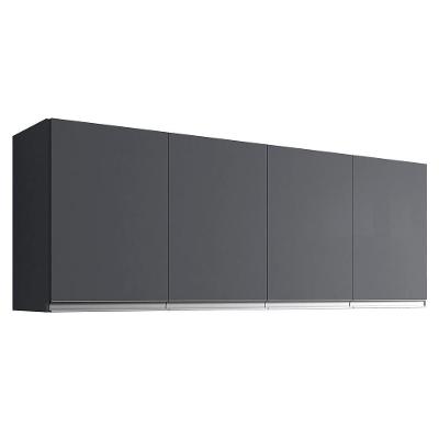 Armário Aéreo 160cm 4 Portas Andréia Cinza - Ajl Móveis