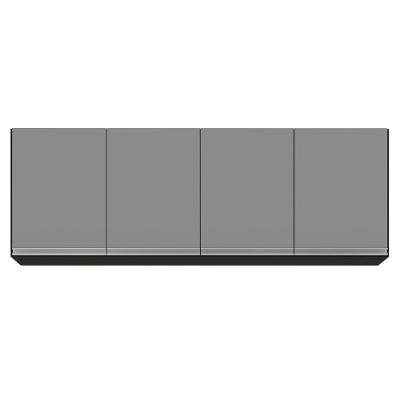 Armário Aéreo 160cm 4 Portas Nevada Preto-cinza - Lumil Móveis