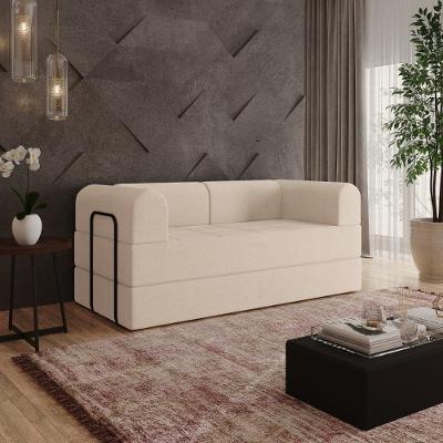 Sofá 2 Lugares Estofado D-plus 160 Cm Monaco - Boucle Bege Boucle Bege