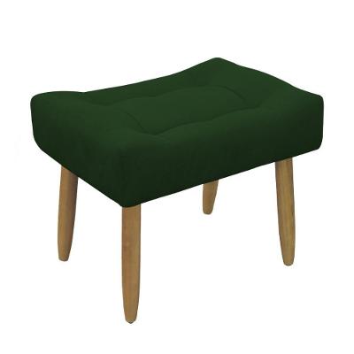 Puff Banqueta Decorativo Pés Madeira Verde
